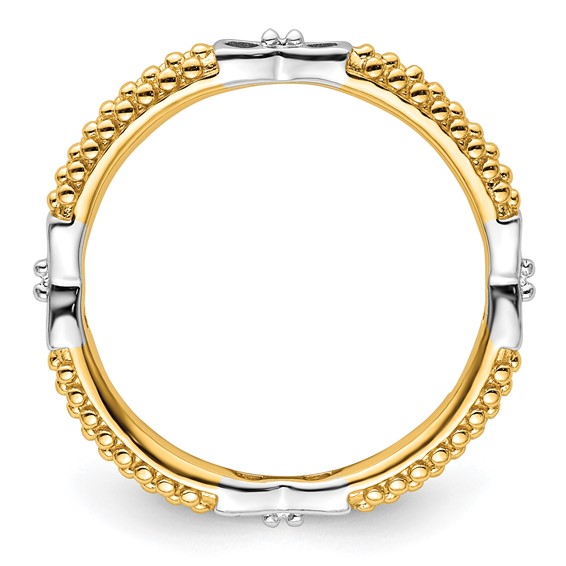 Sterling Silver Stackable Expressions Gold-plated Polished Ring