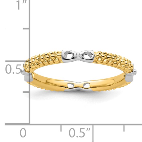 Sterling Silver Stackable Expressions Gold-plated Polished Ring