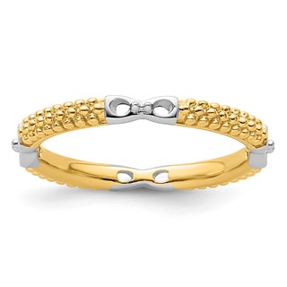 Sterling Silver Stackable Expressions Gold-plated Polished Ring