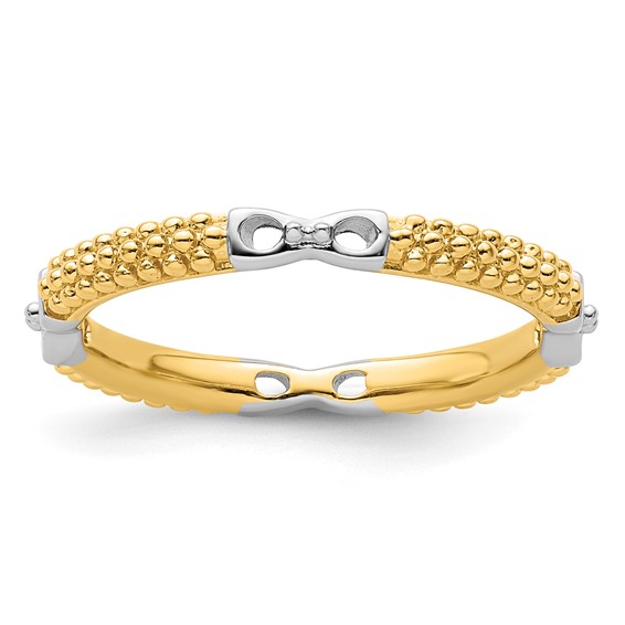 Sterling Silver Stackable Expressions Gold-plated Polished Ring