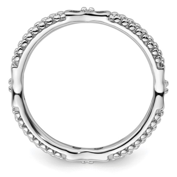 Sterling Silver Stackable Expressions Rhodium-plated Polished Ring