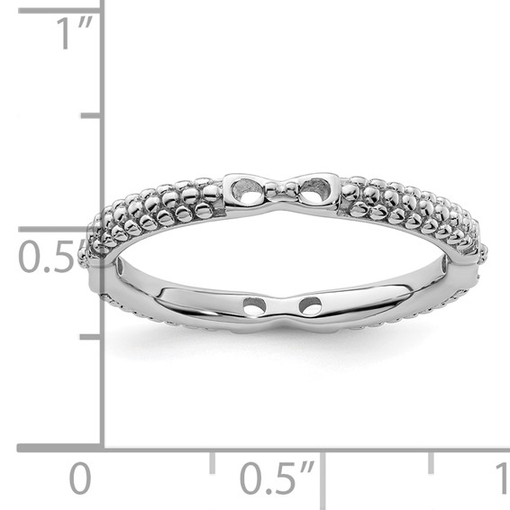 Sterling Silver Stackable Expressions Rhodium-plated Polished Ring