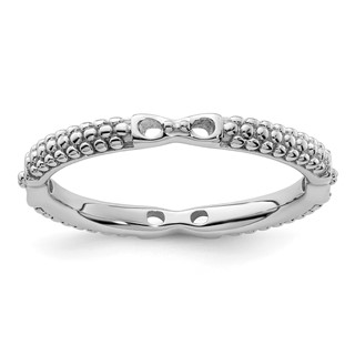 Sterling Silver Stackable Expressions Rhodium-plated Polished Ring
