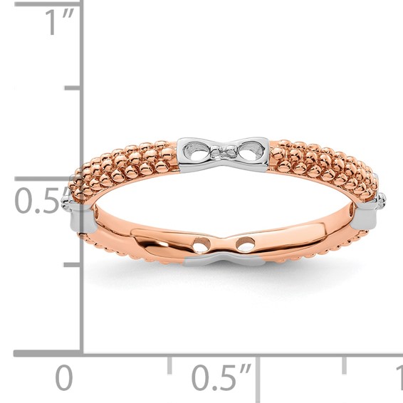 Sterling Silver Stackable Expressions Rose Gold-plated Polished Ring