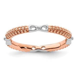 Sterling Silver Stackable Expressions Rose Gold-plated Polished Ring