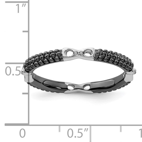 SS Stackable Expressions Ruthenium & Rhod-plated Polished Ring