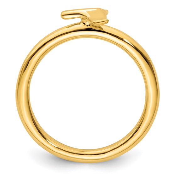 Sterling Silver Stackable Expressions Gold-plated Polished Whale Tail Ring