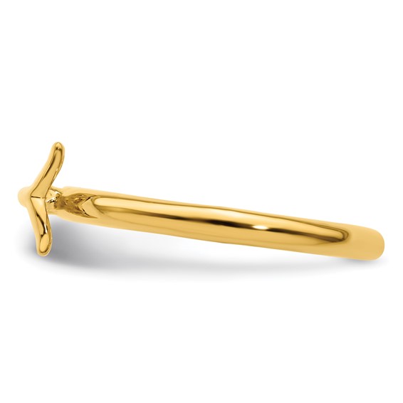 Sterling Silver Stackable Expressions Gold-plated Polished Whale Tail Ring