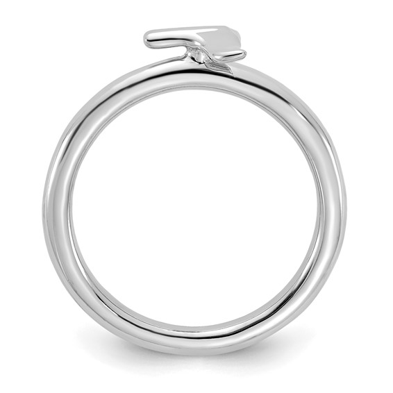 Sterling Silver Stackable Expressions Rhodium-plated Whale Tail Ring
