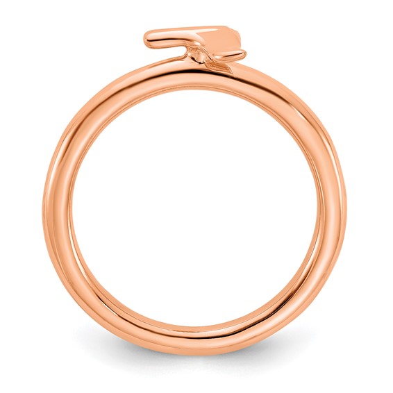 Sterling Silver Stackable Expressions Rose Gold-plated Whale Tail Ring