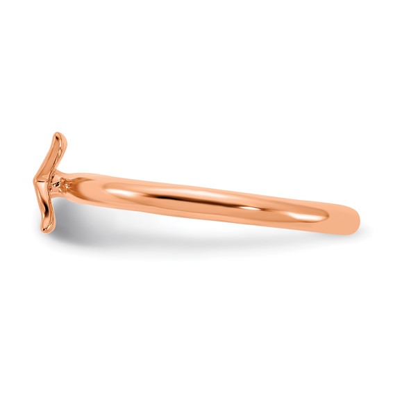 Sterling Silver Stackable Expressions Rose Gold-plated Whale Tail Ring