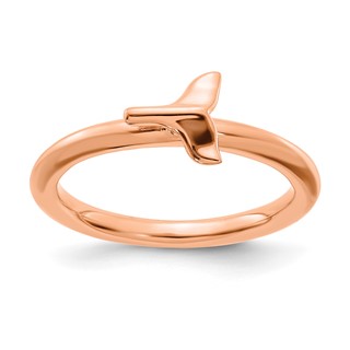 Sterling Silver Stackable Expressions Rose Gold-plated Whale Tail Ring