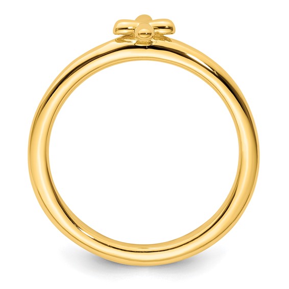 Sterling Silver Stackable Expressions Gold-plated Cross Ring