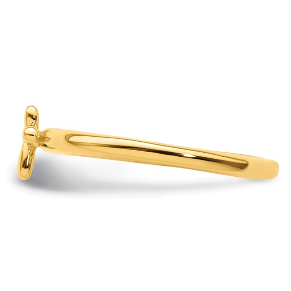 Sterling Silver Stackable Expressions Gold-plated Cross Ring