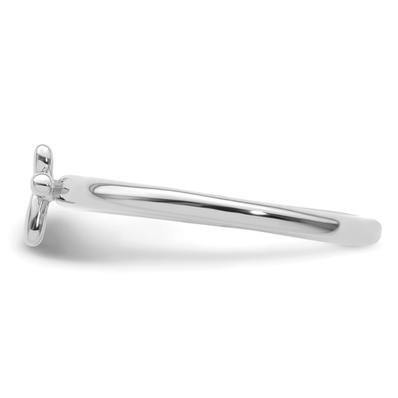 Sterling Silver Stackable Expressions Rhodium-Plated Cross Ring