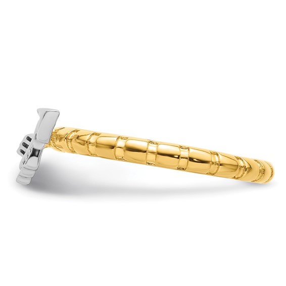 Sterling Silver Stackable Expressions Gold & Rhod-plate Arrow Ring