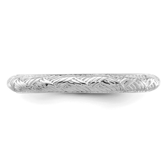 Sterling Silver Stackable Expressions Rhodium-plated Polished Ring