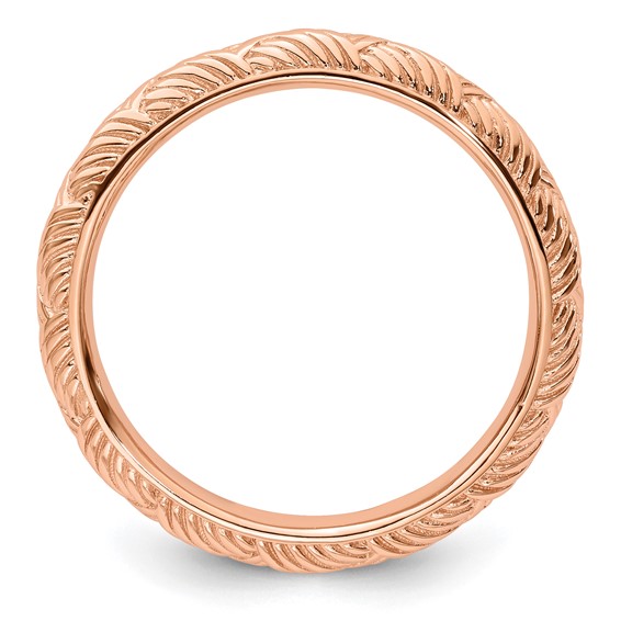 Sterling Silver Stackable Expressions Rose Gold-plated Polished Ring