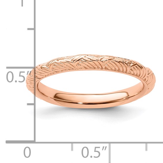 Sterling Silver Stackable Expressions Rose Gold-plated Polished Ring