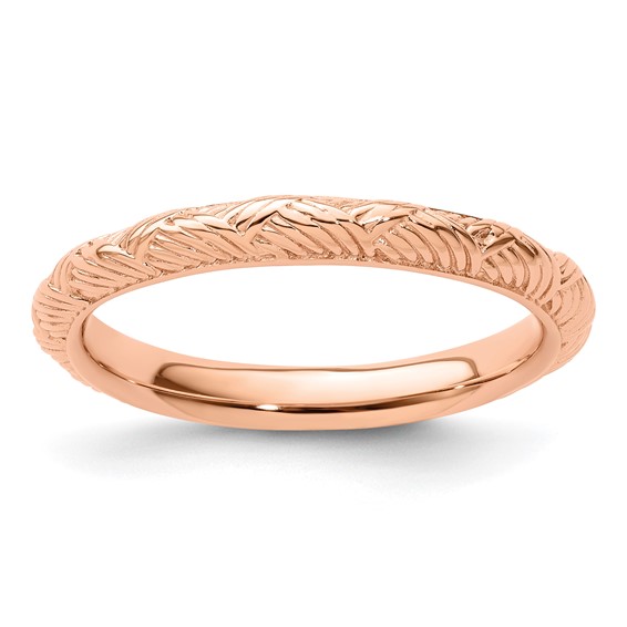 Sterling Silver Stackable Expressions Rose Gold-plated Polished Ring