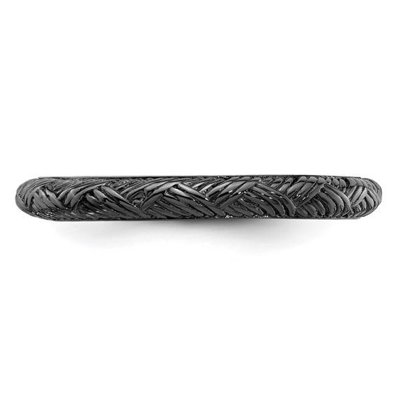 Sterling Silver Stackable Expressions Ruthenium Polished Ring