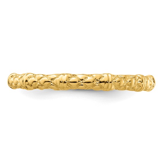 Sterling Silver Stackable Expressions Gold-plated Cable Ring