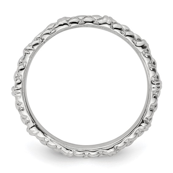 Sterling Silver Stackable Expressions Rhodium Cable Ring