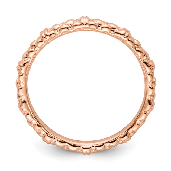 Sterling Silver Stackable Expressions Pink-plated Cable Ring