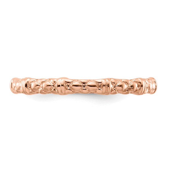 Sterling Silver Stackable Expressions Pink-plated Cable Ring