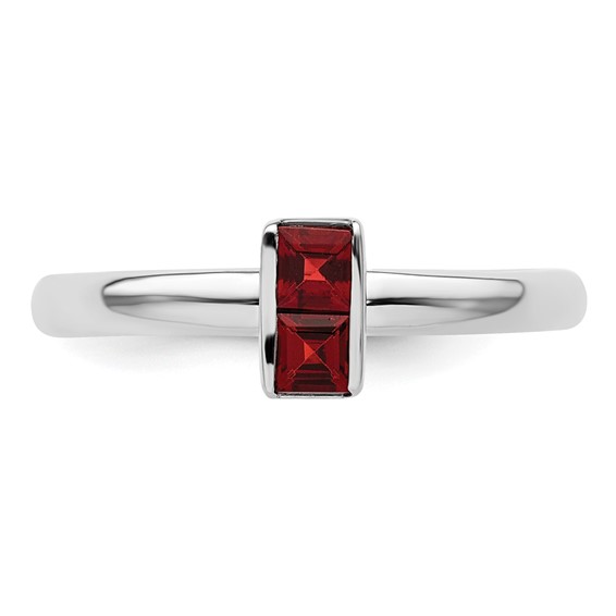 Sterling Silver Stackable Expressions Garnet Ring