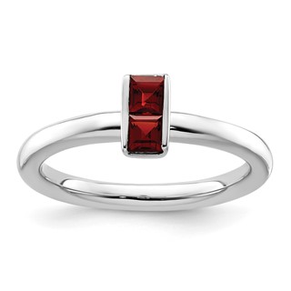 Sterling Silver Stackable Expressions Garnet Ring
