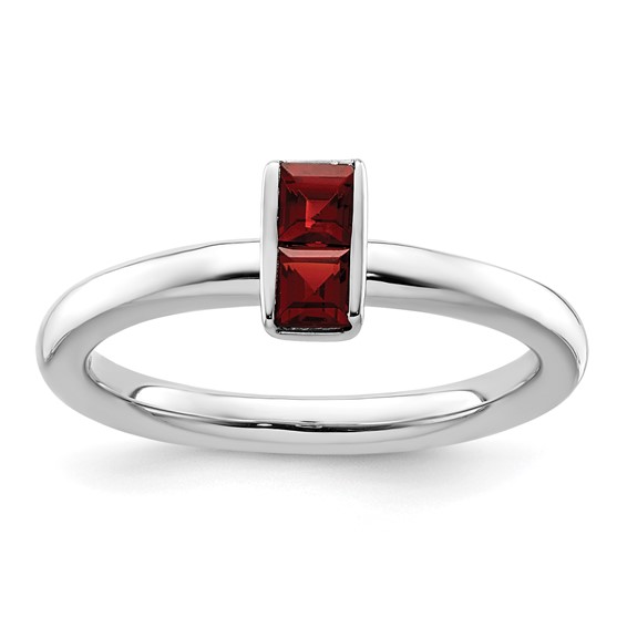 Sterling Silver Stackable Expressions Garnet Ring
