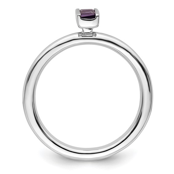 Sterling Silver Stackable Expressions Amethyst Ring