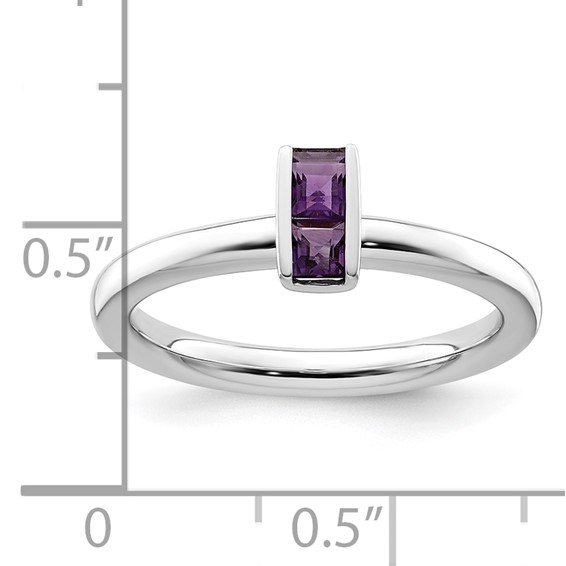 Sterling Silver Stackable Expressions Amethyst Ring