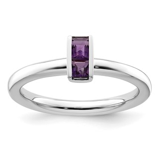 Sterling Silver Stackable Expressions Amethyst Ring