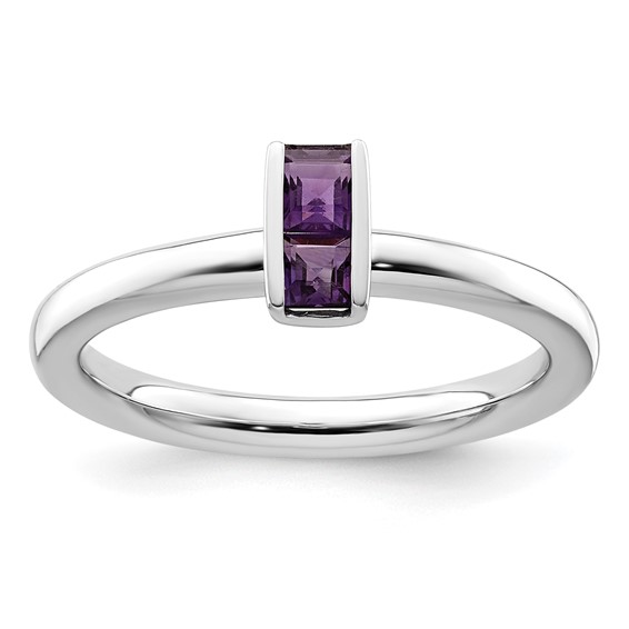 Sterling Silver Stackable Expressions Amethyst Ring