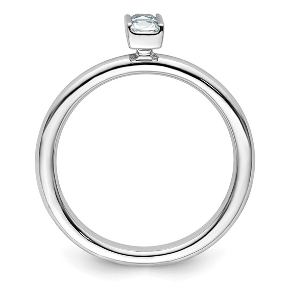 Sterling Silver Stackable Expressions Aquamarine Ring