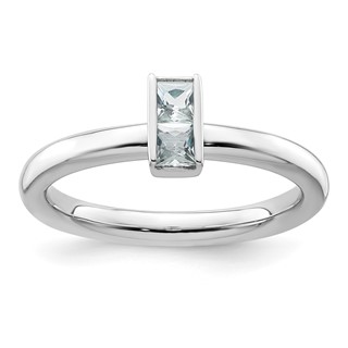 Sterling Silver Stackable Expressions Aquamarine Ring