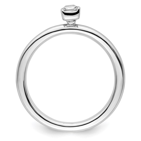 Sterling Silver Stackable Expressions White Topaz Ring