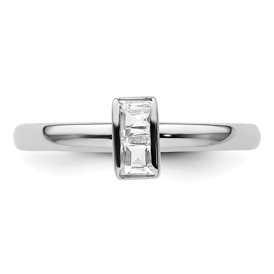 Sterling Silver Stackable Expressions White Topaz Ring