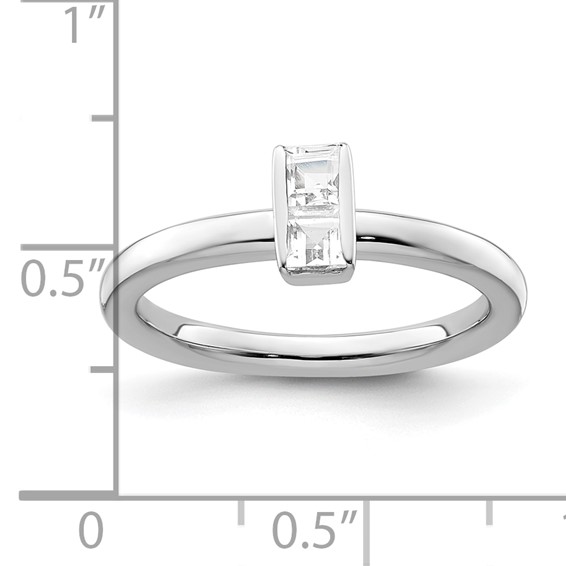 Sterling Silver Stackable Expressions White Topaz Ring
