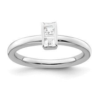 Sterling Silver Stackable Expressions White Topaz Ring