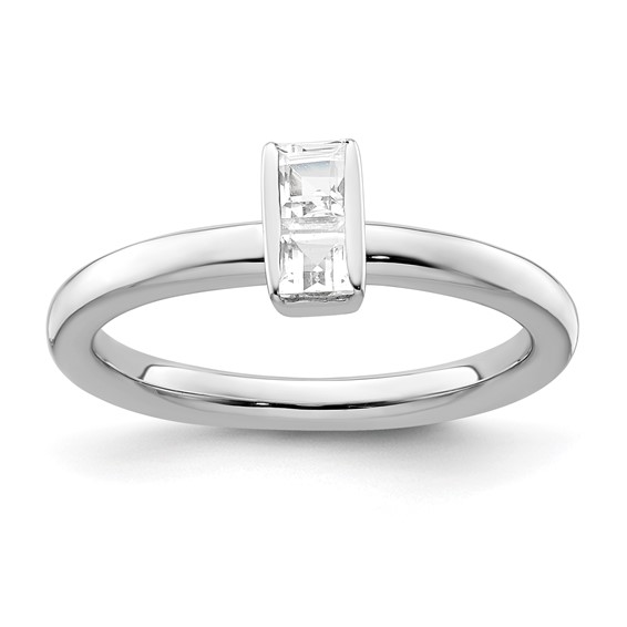 Sterling Silver Stackable Expressions White Topaz Ring
