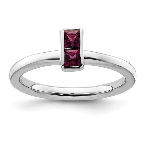 Sterling Silver Stackable Expressions Rhodolite Garnet Ring