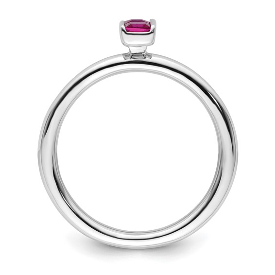 Sterling Silver Stackable Expressions Created Ruby Ring