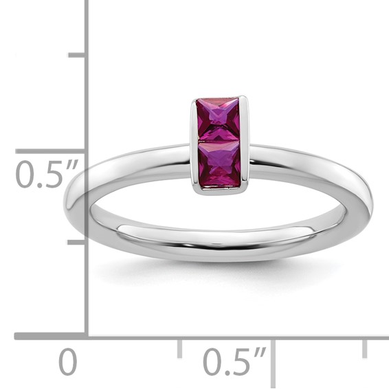 Sterling Silver Stackable Expressions Created Ruby Ring