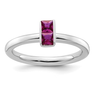 Sterling Silver Stackable Expressions Created Ruby Ring