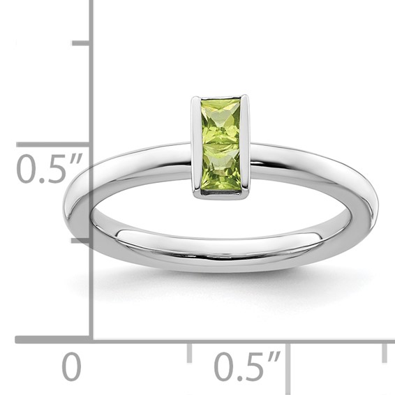 Sterling Silver Stackable Expressions Peridot Ring
