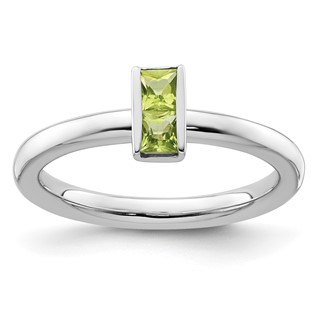 Sterling Silver Stackable Expressions Peridot Ring