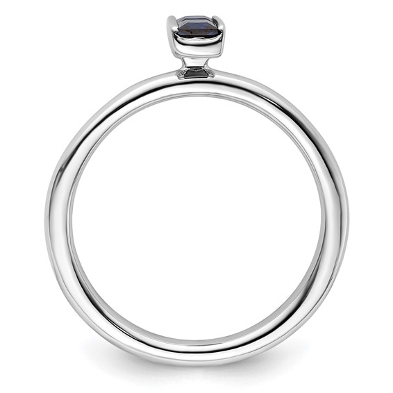 Sterling Silver Stackable Expressions Created Sapphire Ring